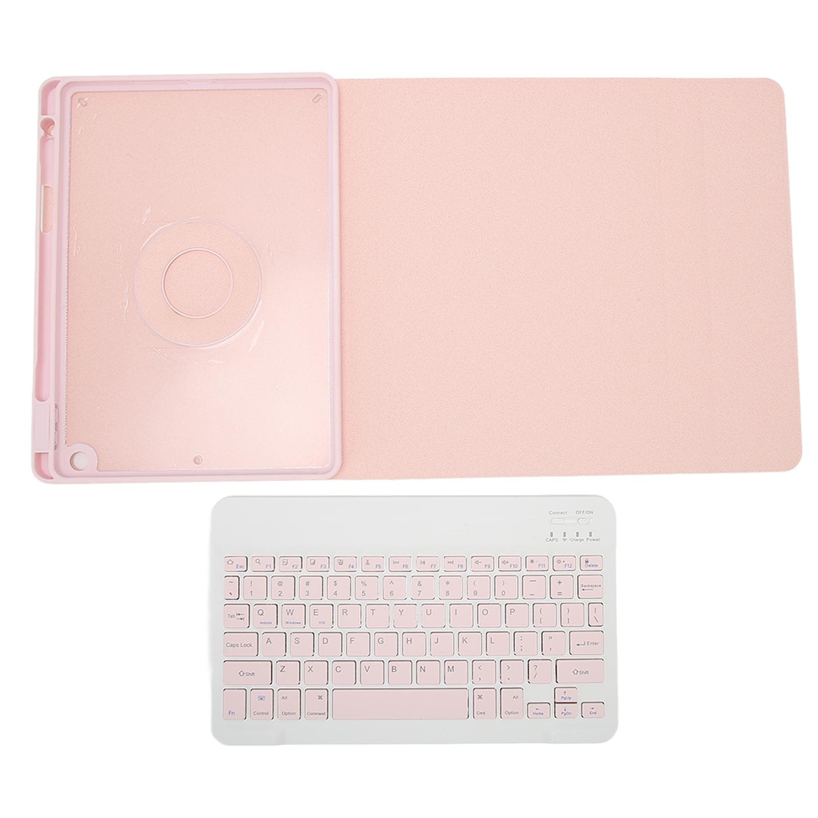 Keyboard Case with Pencil Holder for IOS Tablet 10.2in 2019 7 Generation 10.2in 2019 8 Generation pink