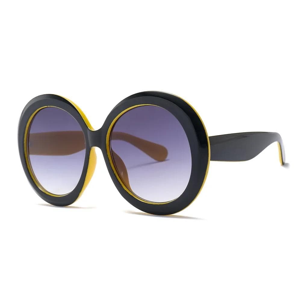 Unisex Big Round Sunglasses Retro Oversized Sun Glasses Vintage Gradient Black Shades Luxury Fashion Eyewear