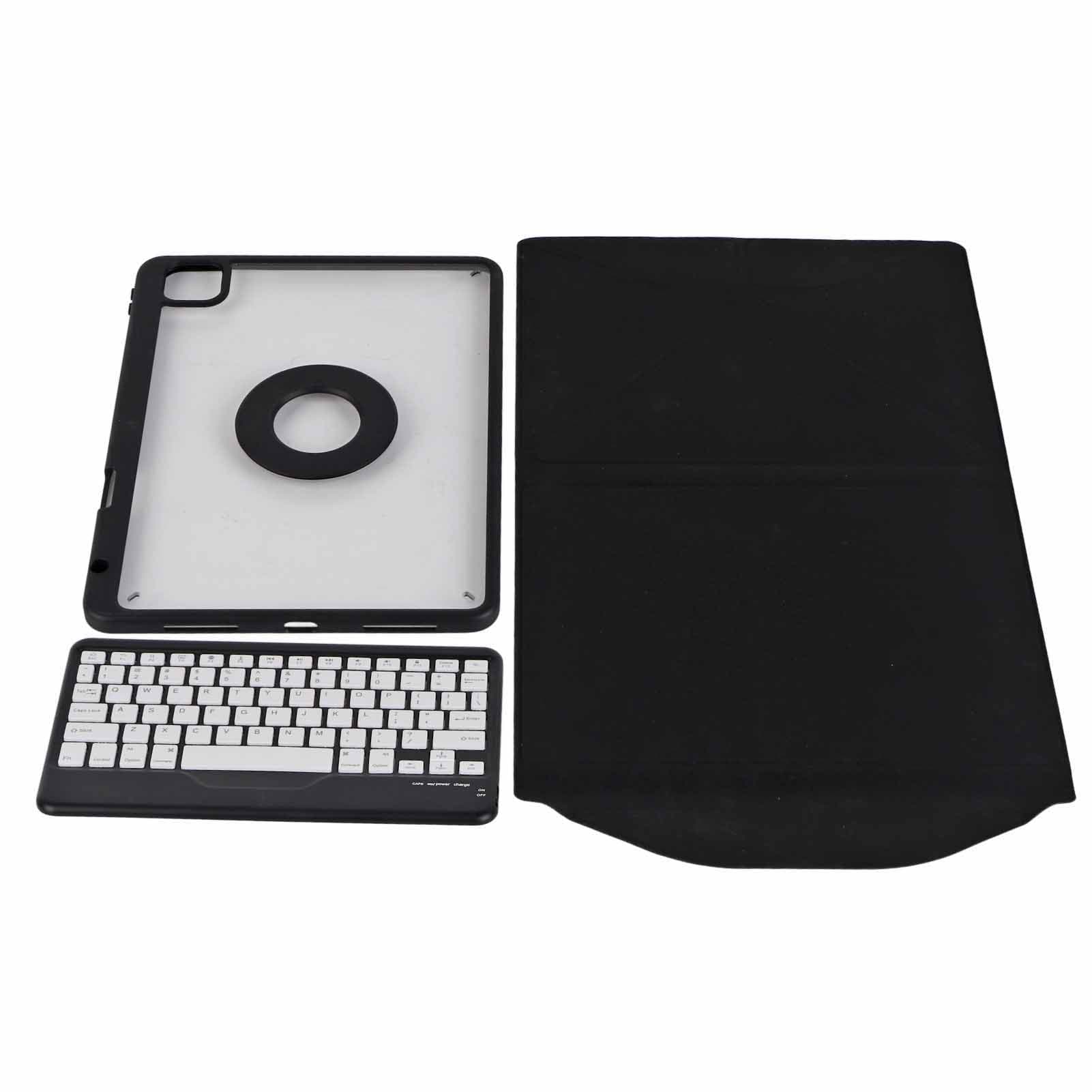 Tablet Vertical Keyboard Case Folio Magnetic Transparent Back Cover Detachable BT Keyboard with