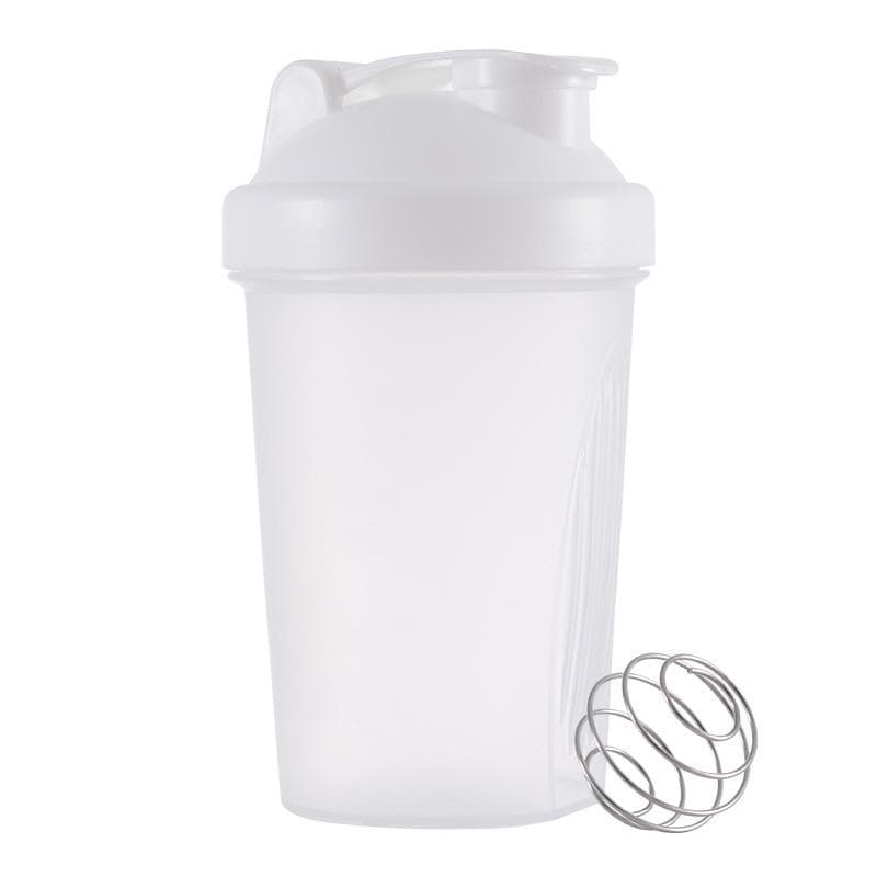 400ML Blender Shaker Bottle with Stainless Whisk Ball BPA Free Plastic Protein Shakes Leakproof for Powder Workout Gym Sport white white