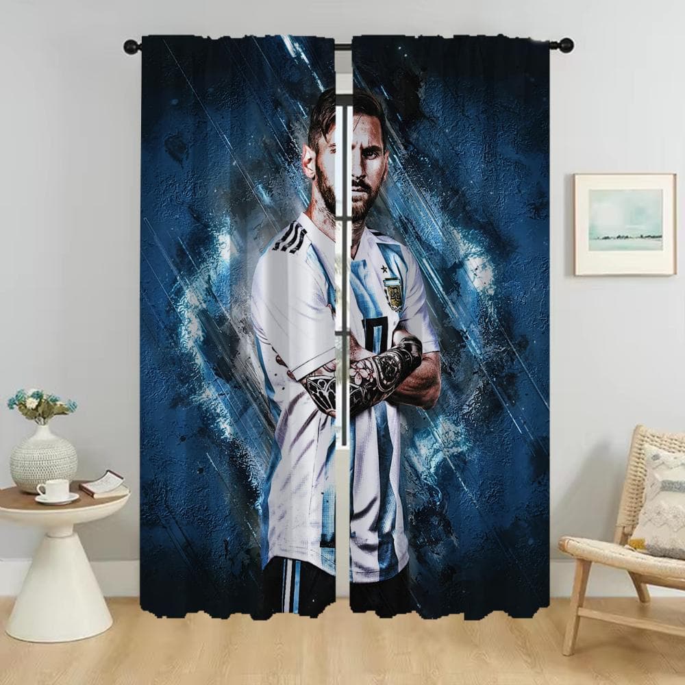 Messi Blackout Curtain for Room 2 Panel Modern Living Room Curtains Tulle for Bedroom Home Interior Curtains Shades Partition W74xH114cmx2pcs-CL