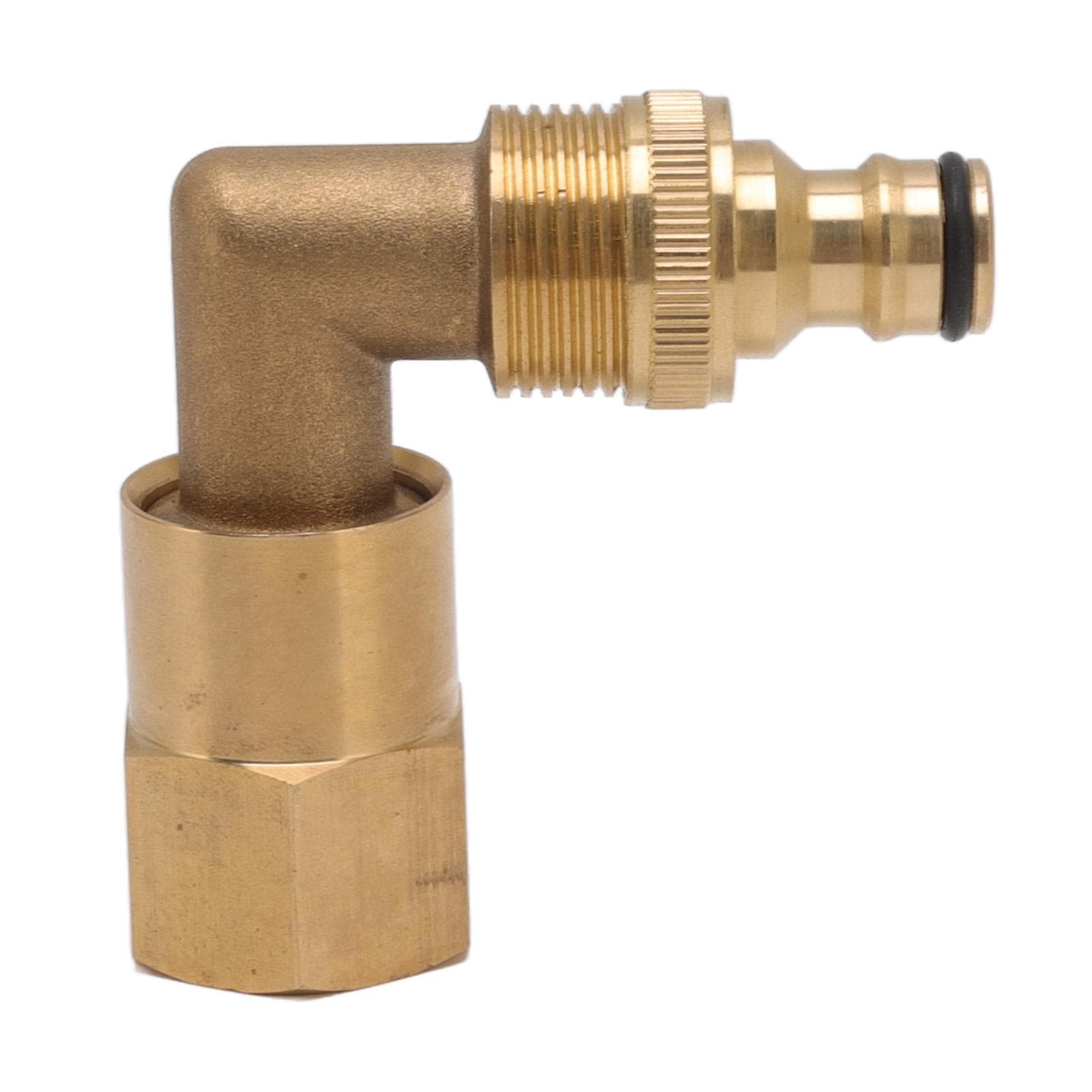 Hose Elbow Fitting Brass 3/4in Female Thread Universal Rotation Pipe Elbow Adapter Good Sealing