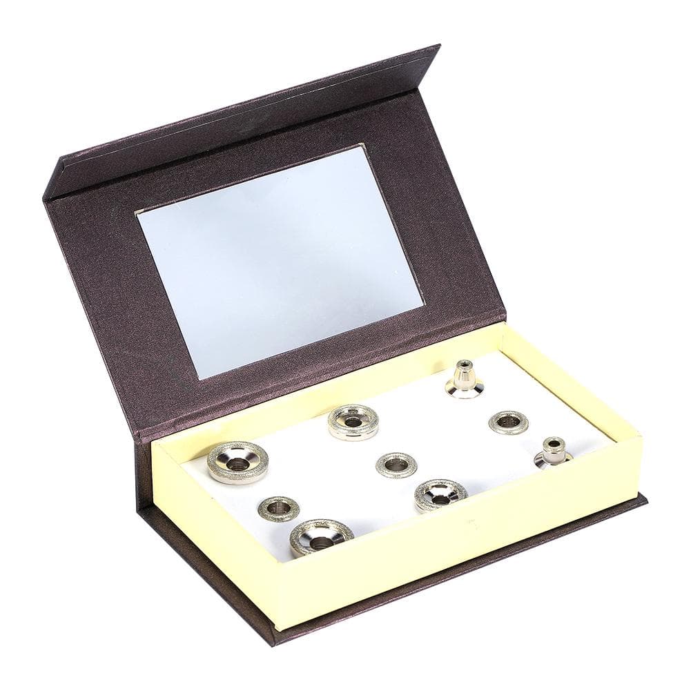 Replacement Diamond Dermabrasion Tips Stainless Steel Filter Set(9Pcs With Box)