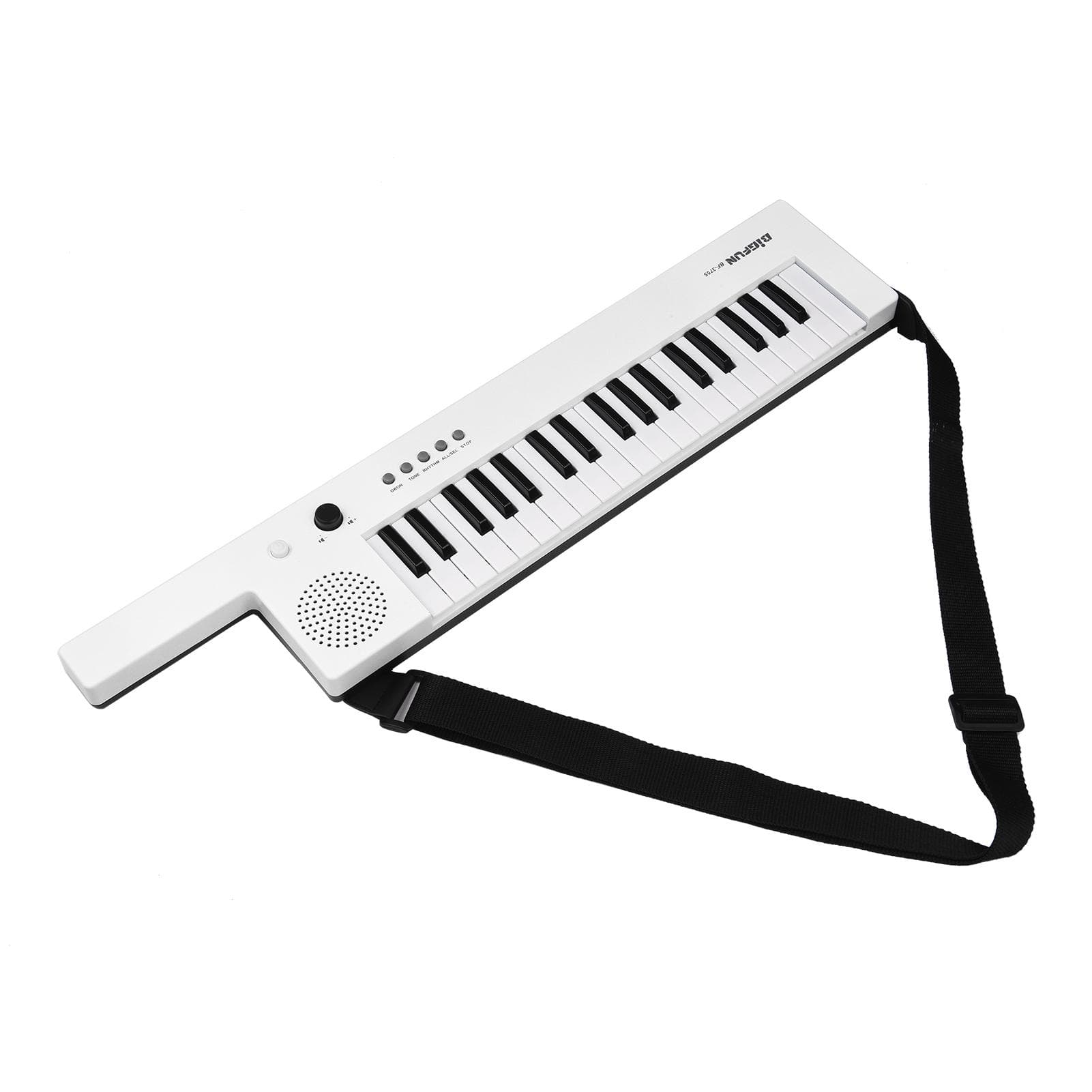 Guitar Electronic Piano with Mini Keyboard 37-Key Electronic Keyboard Piano Rechargeable Children white