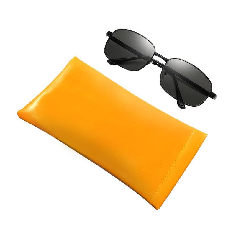 Glasses Bag Sunglasses Sunglasses Men's and Women's Storage Case Shrapnel Automatic Closure Glasses Storage Case Leather Glasses Bag 1pcs orange