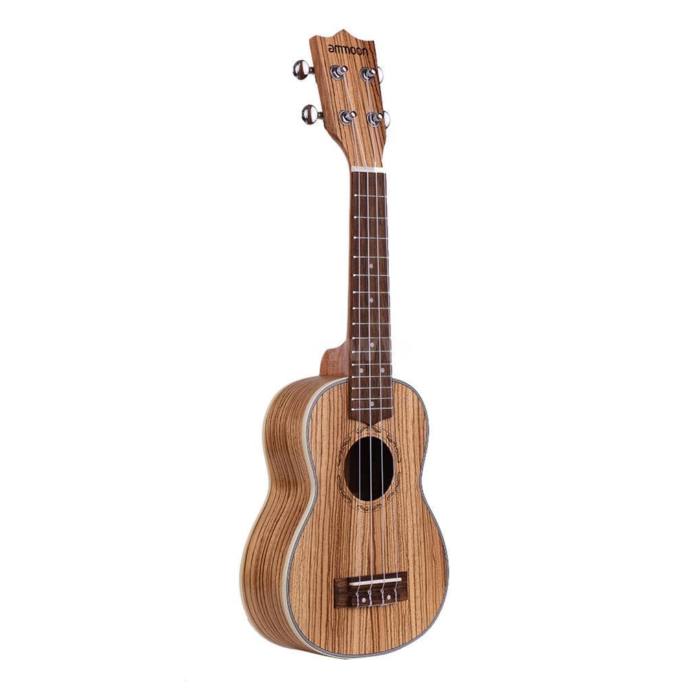 Ammoon Zebrawood 21  Acoustic Ukulele 15 Fret 4 Strings Stringed Musical Instrument