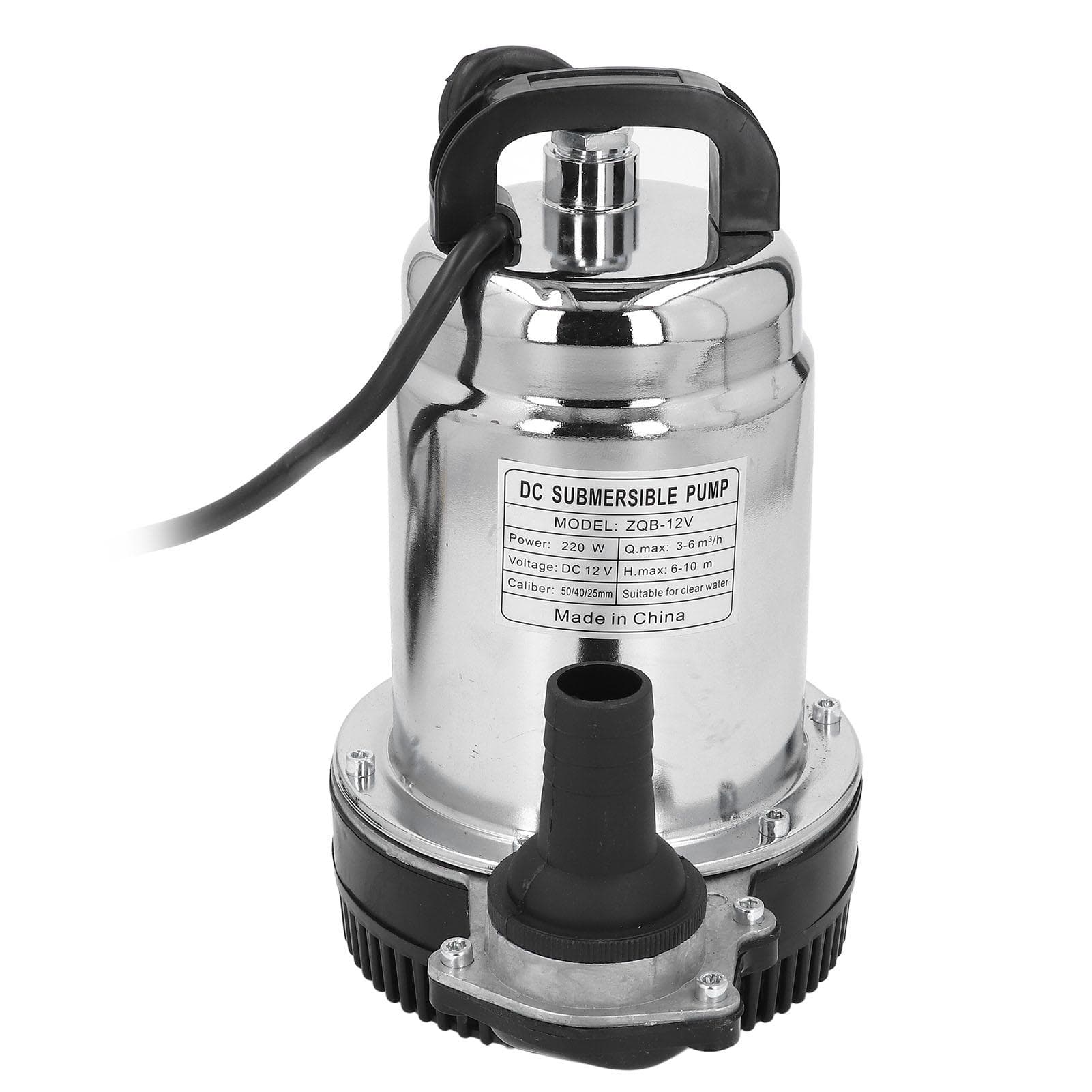 DC Submersible Pump 220W High Lift Large Waterflow Submersible Water Pump with 1in 1.5in 2in Outlet