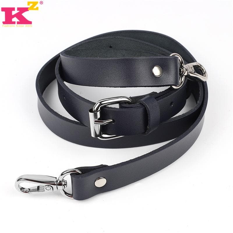 Adjustable Genuine Leather Crossbody Shoulder Strap Replacement 2 x (102-127) cm dark blue