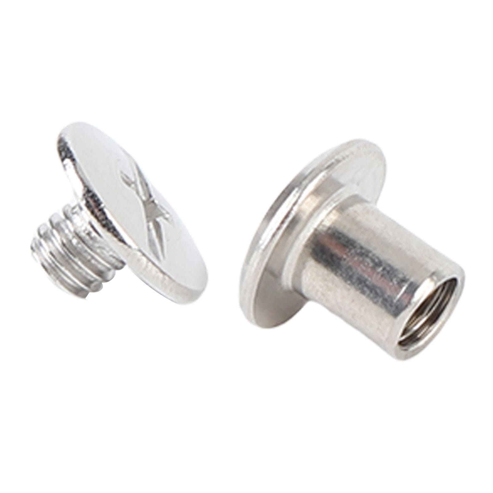 50 Set Flat Round Head Rivet Stainless Steel M4 5x6x9.5mm Binding Post Screws Set for Leatherwork