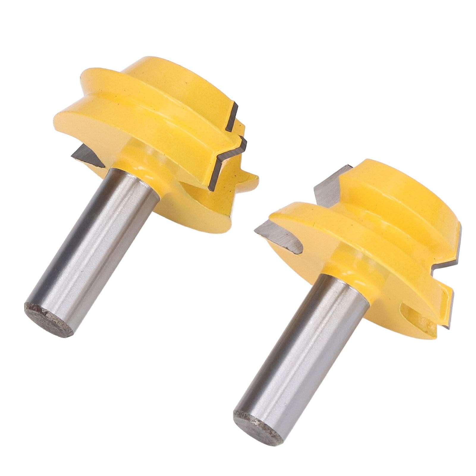 2Pcs Octahedral Tenon Router Bit 45# Steel Tungsten Carbide Barrel Milling Cutter for Woodworking