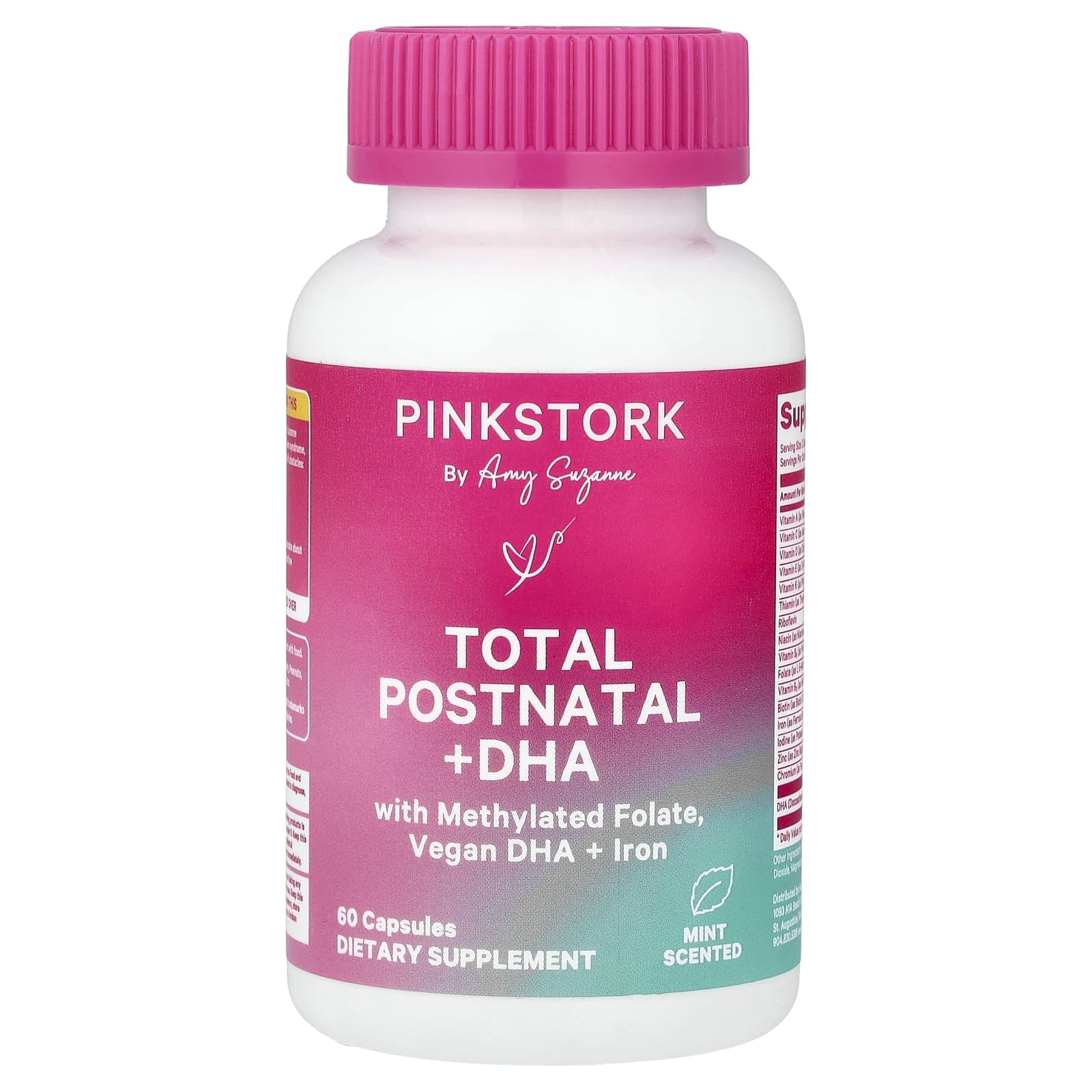 Pink Stork, Total Postnatal + DHA, Mint, 60 Capsules
