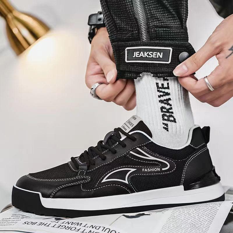 Men's Shoes Spring New Mesh Breathable Men's Forrest Gump Sneakers Korean Version Men's Soft Bottom Casual Fashion Sneakers 44 black