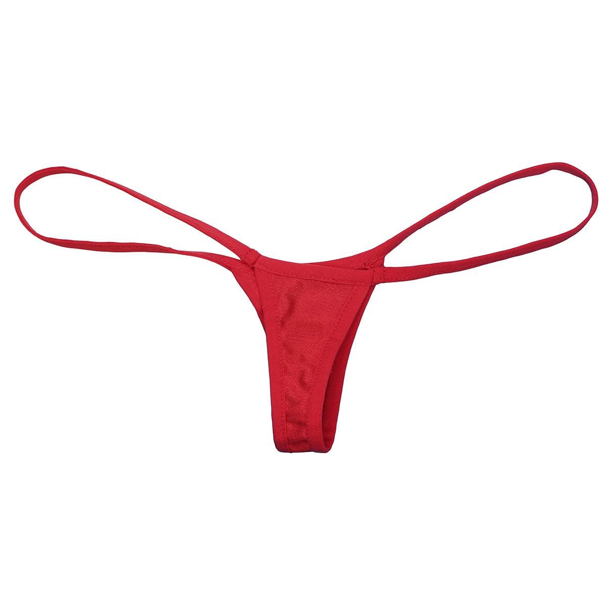 Women's Stretchy Low Rise Micro Mini G-String T-Back Thongs Bikini Lingerie Underwear red