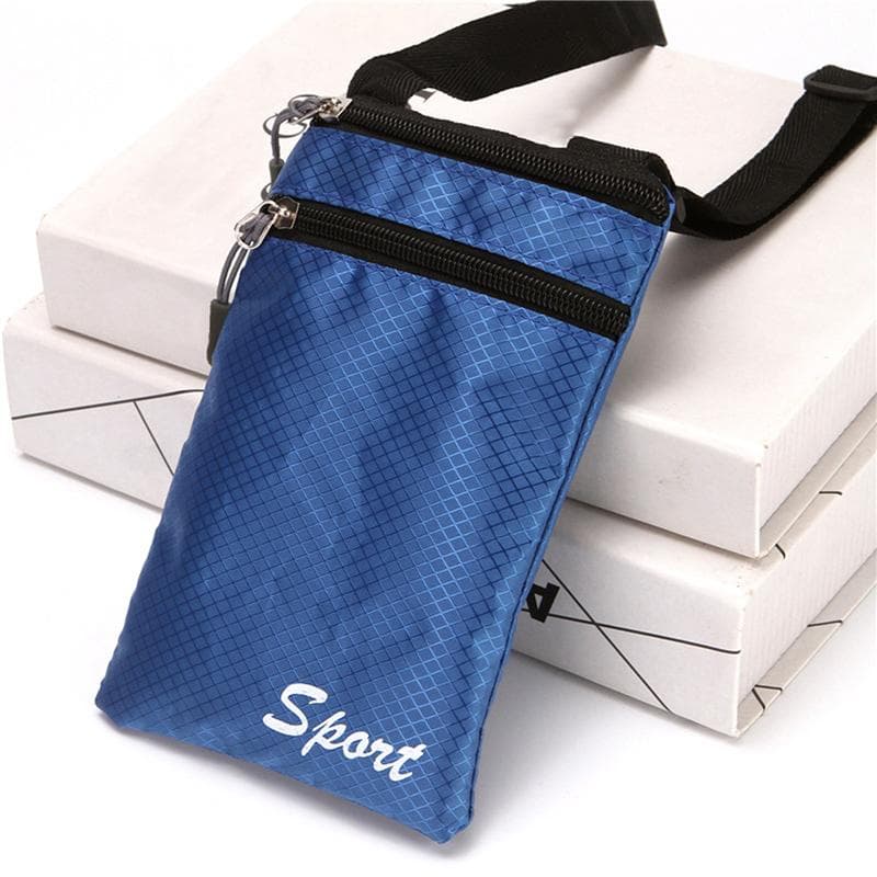 Mobile Phone Bag  Simple Fashion Over The Shoulder Square Messenger Bag Letter Storage Bag Travel Phone Pouch Purse blue