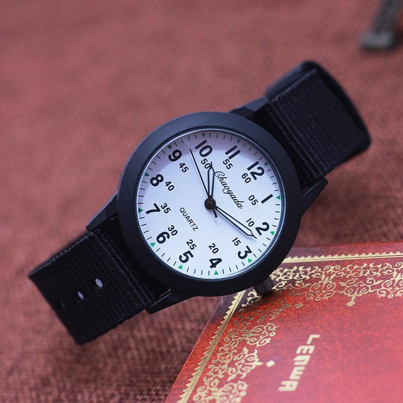 Watch Students Simple Clear Digital Little Boy Canvas Band Children's Quartz Electronic Wristwatch