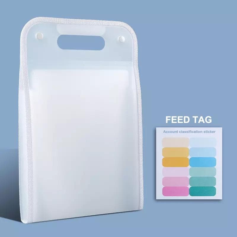 Expanding File Organiser A4 File Holder Paper Documents Storage Folder Plastic Document Letter Tray Office Organizer Desk Storage for Paper Folders white