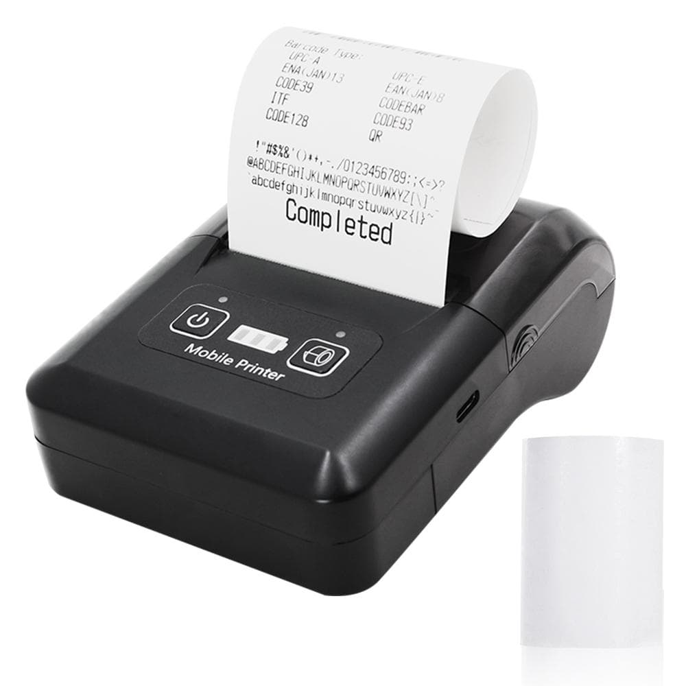 BISOFICE Portable Mini 58mm Thermal Printer 2 inch Wireless BT+USB Receipt Bill Ticket Printer black
