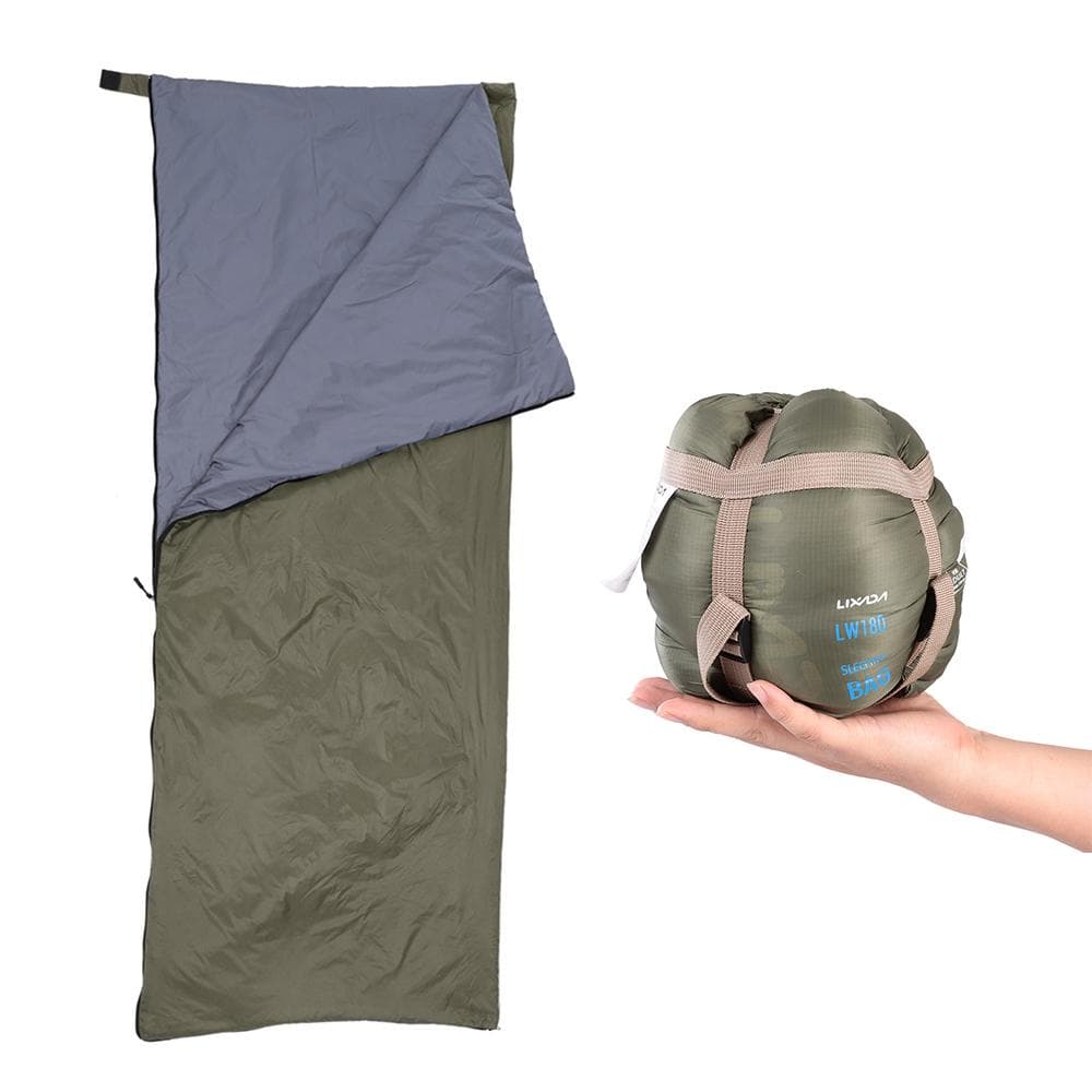 Lixada 190 * 75cm Outdoor Envelope Sleeping Bag Camping Travel Hiking Multifunction Ultra-light 680g army green