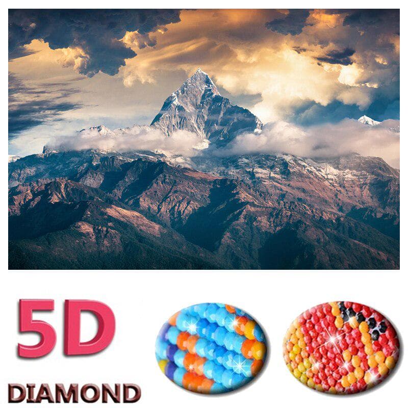 Diy Diamond Painting Snow Mountain Diamond Embroidery Scenic Cross-Stitch 20X30CM