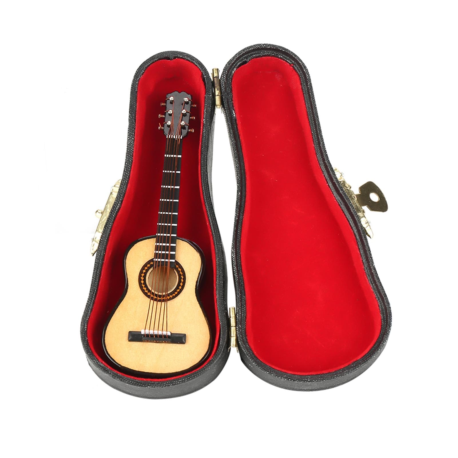 Miniature Wooden Guitar Model Display Mini Musical Ornaments Craft Home Decor