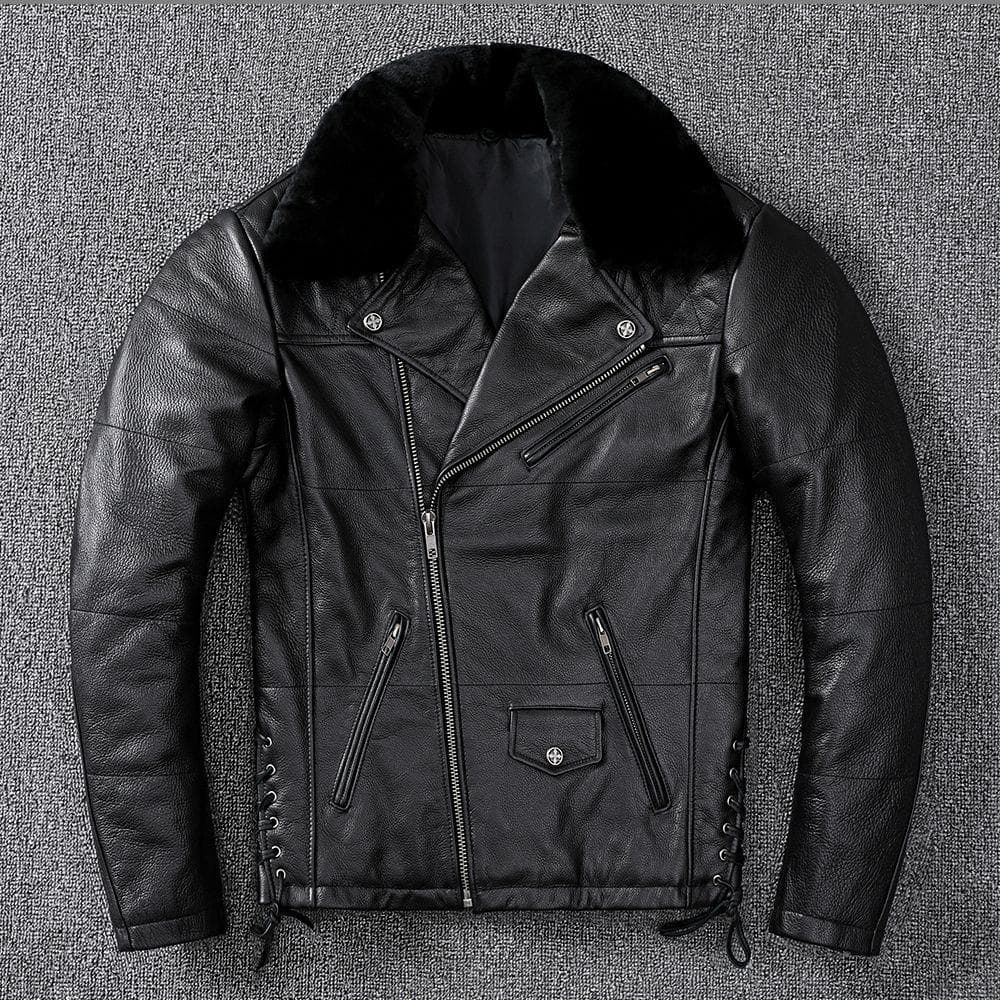 Heavy Cool Car Clothing Halley Thunder Layer Cowhide Motorcycle Leather Jacket Autumn and Winter Leather Men's Cycling Clothing Leather 5XL