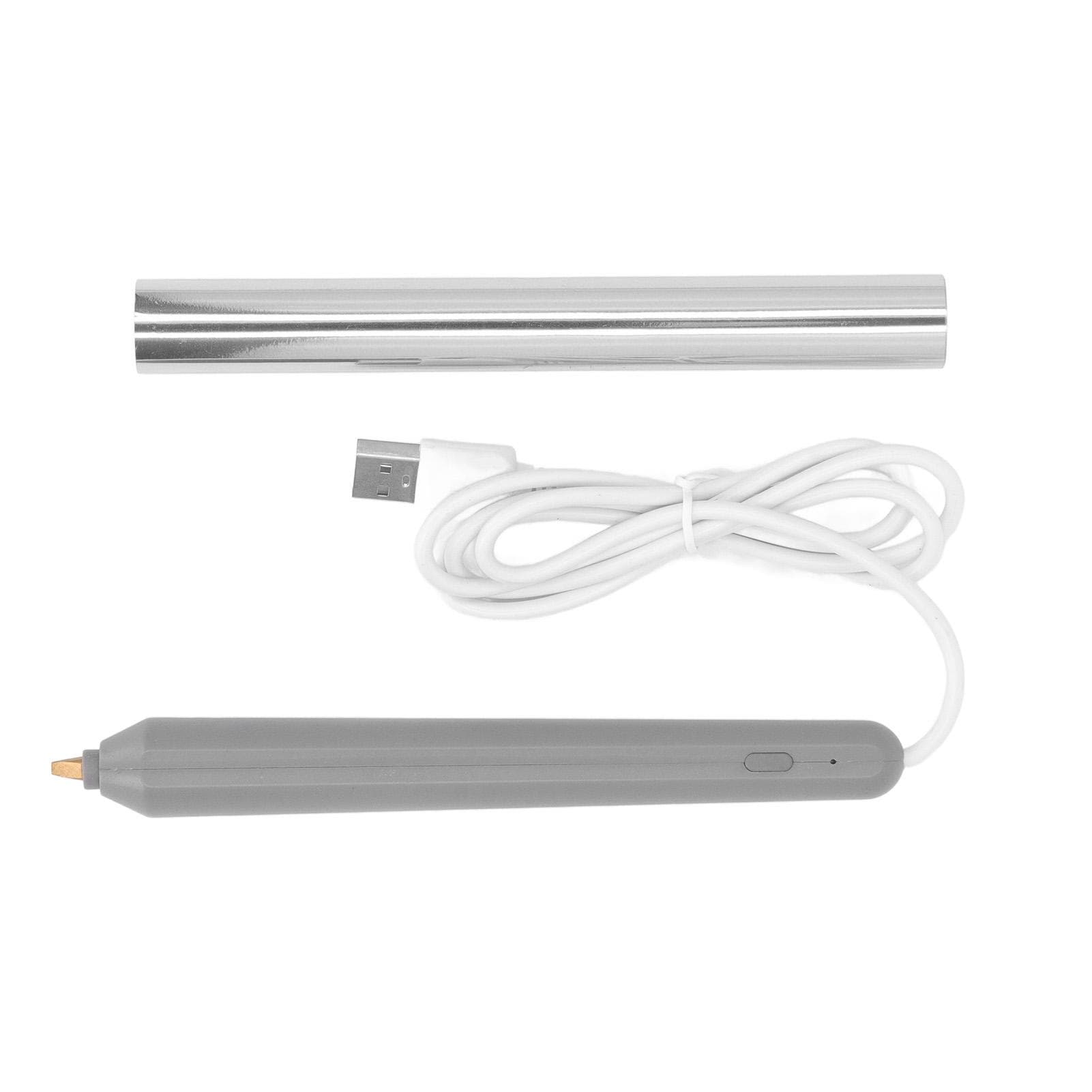 Hot Foil Pen USB Heat Foil Stamping Embossing Pen ABS Crafting Tool for Drawing Writing Silver