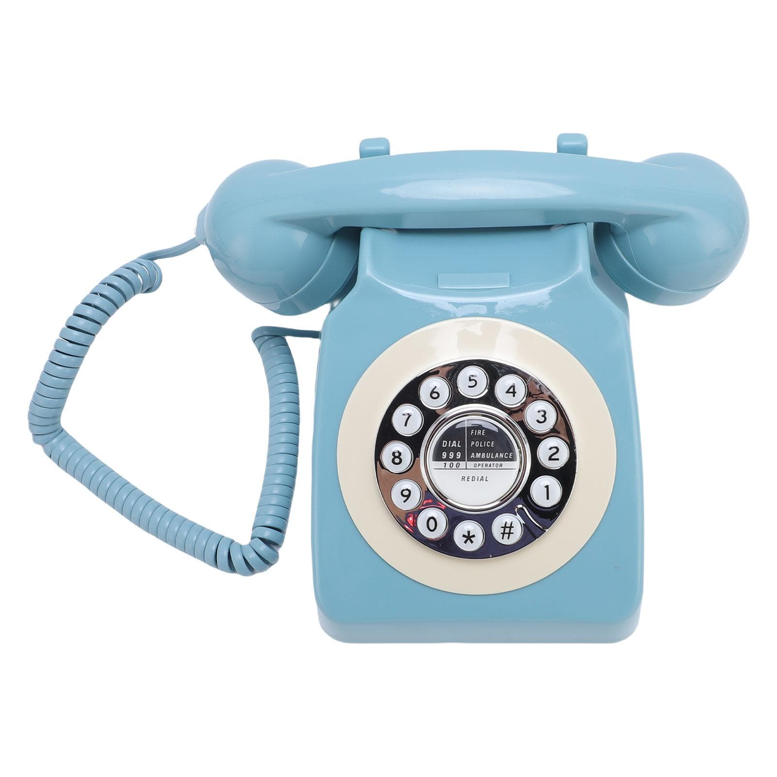 Retro Landline Telephone Volume Adjustable Anti Interference Vintage Corded Phone Dial Key Desk