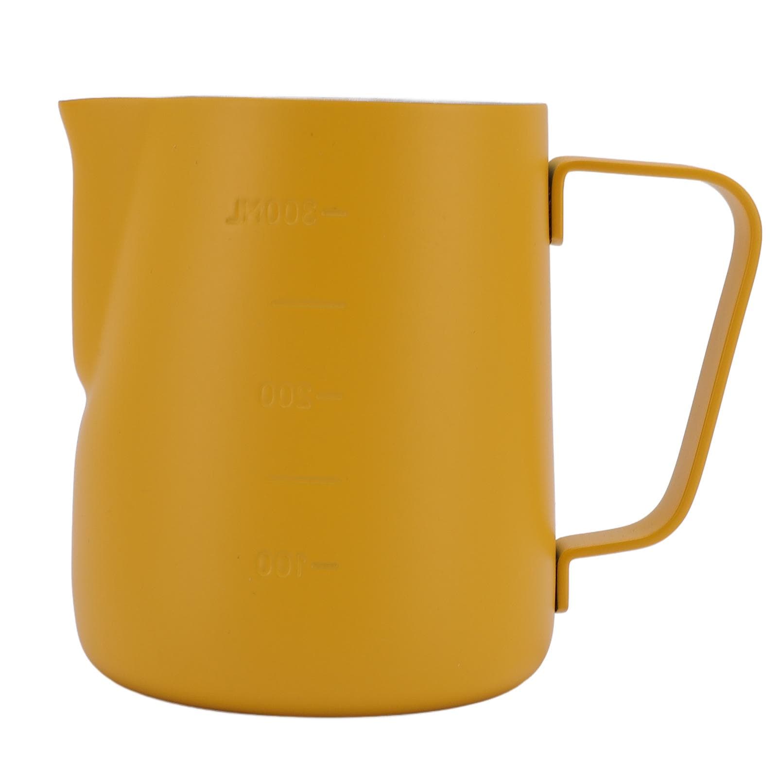 Milk Frothing Pitcher 304 Stainless Steel Latte Art Cup Coffee Accessories Yellow 500ML 300ML
