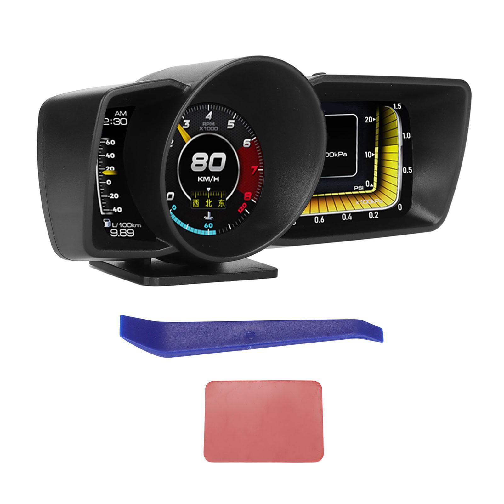 Car HUD OBDII GPS 3 LCD Screen Overspeed Alarm Multifunction Clear Universal for Vehicles