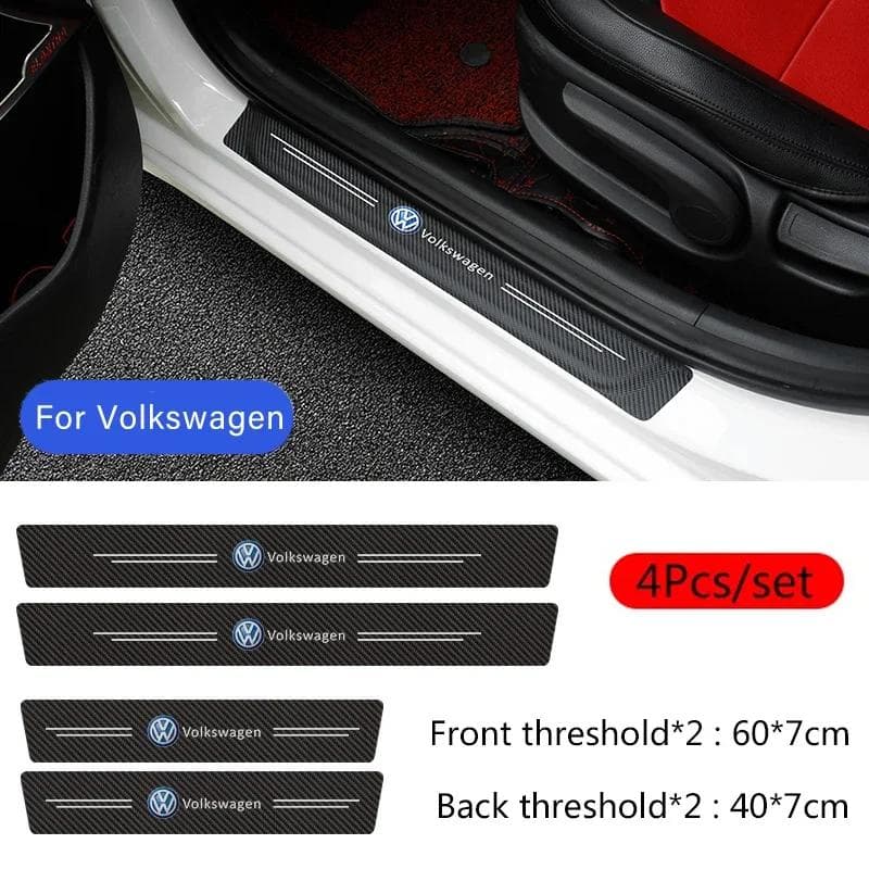 For VOLKSWAGEN VW Car Door Threshold Sticker Trunk Bumper Strips For Volkswagen Passat Santana Tiguan Bora Jetta Beetle Scirocco