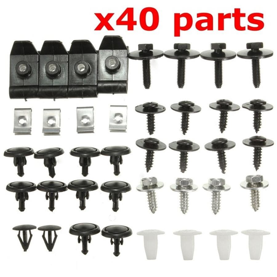 40Pcs Mixed Engine Undertray Cover Clips Bottom Shield Guard Metal Screws Bolts