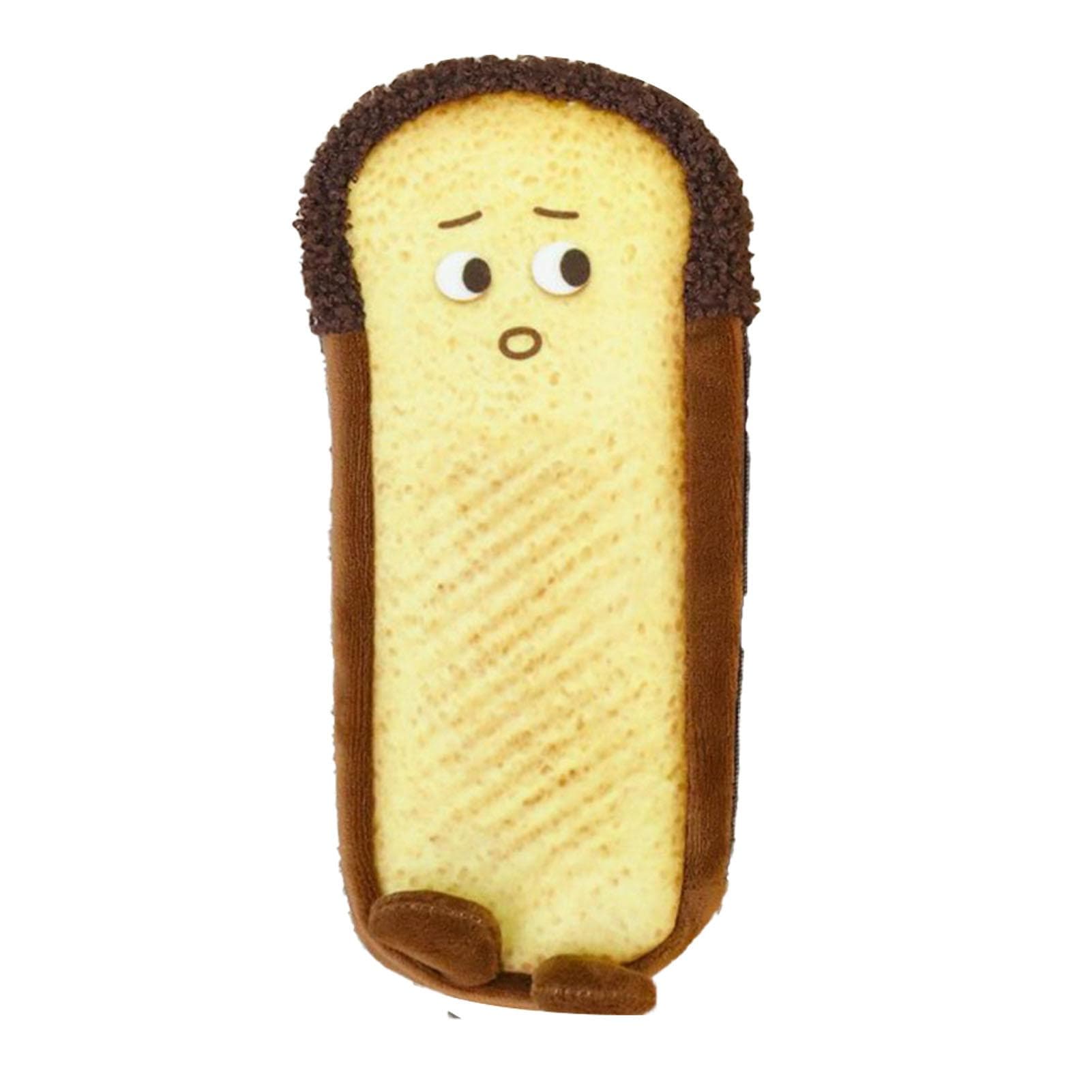 Plush Pencil Case Cute Toast Design Large Capacity Personalized Pen Pouch for Students