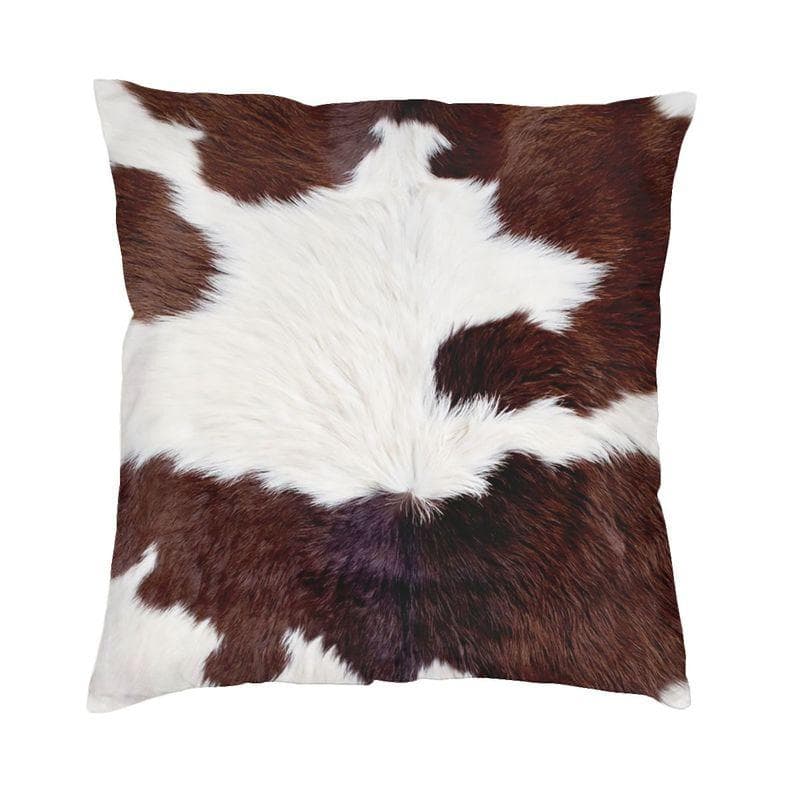 Scottish Highland Cow Cowhide Texture Pillow Living Room Decoration Kawaii Animal Hide Leather Cushion Printing Pillowcase 30x30cm 12x12in
