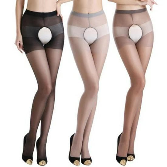 Ultra-Thin Open-Crotch Summer Pantyhose – Snag-Resistant, Breathable & Sexy Design for Women Lake Blue