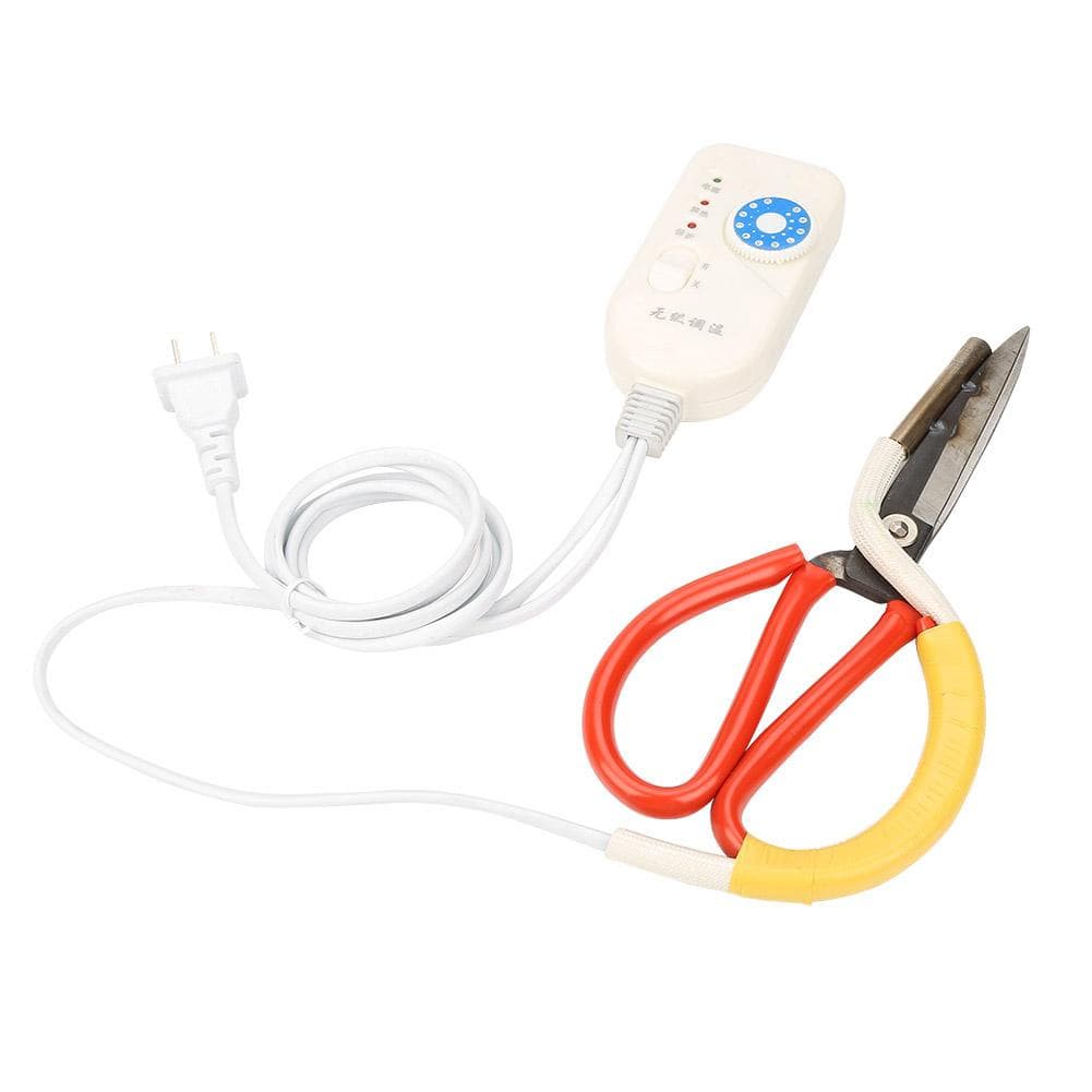 Adjustable Electric Heating Cloth Fabric Cutter Tailor Scissors white
