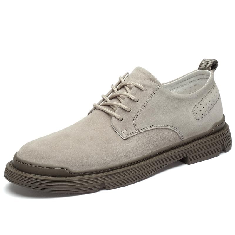 Classic Genuine Leather Oxford Shoes For Men Comfortable Suede Leather Casual Shoes Moccasins Men Flats Shoes 43 beige
