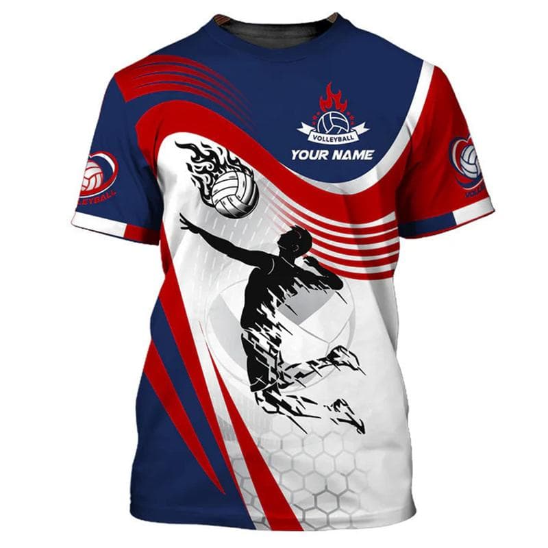 volleyball uniform personalized customization name unisex 3D print men's T-shirt fashion shirt athlete quick drying clothes S