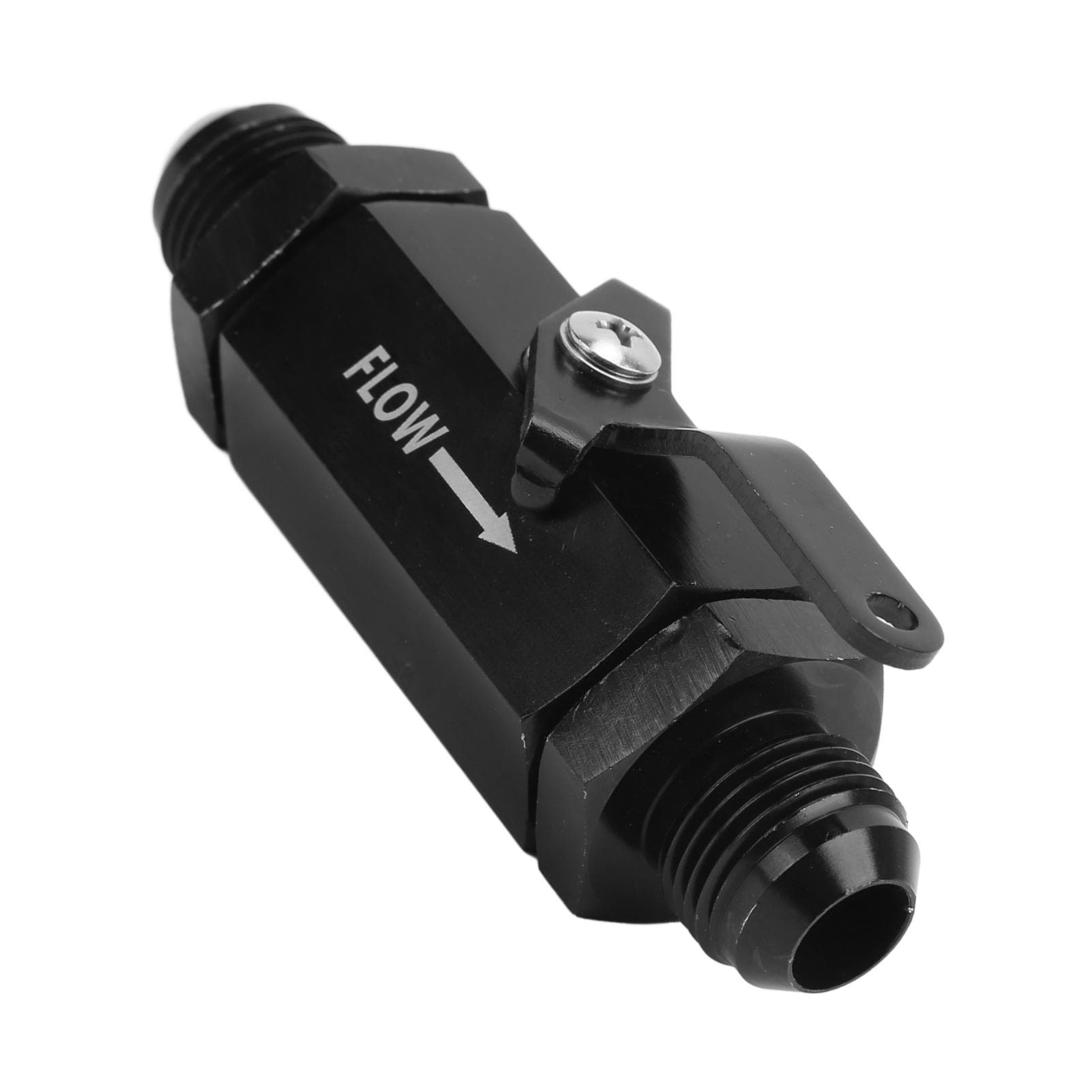 Fuel Shut Off Check Valve 6061 Aluminum Alloy Black Anodized Solid Rustproof for AN10 Pipe