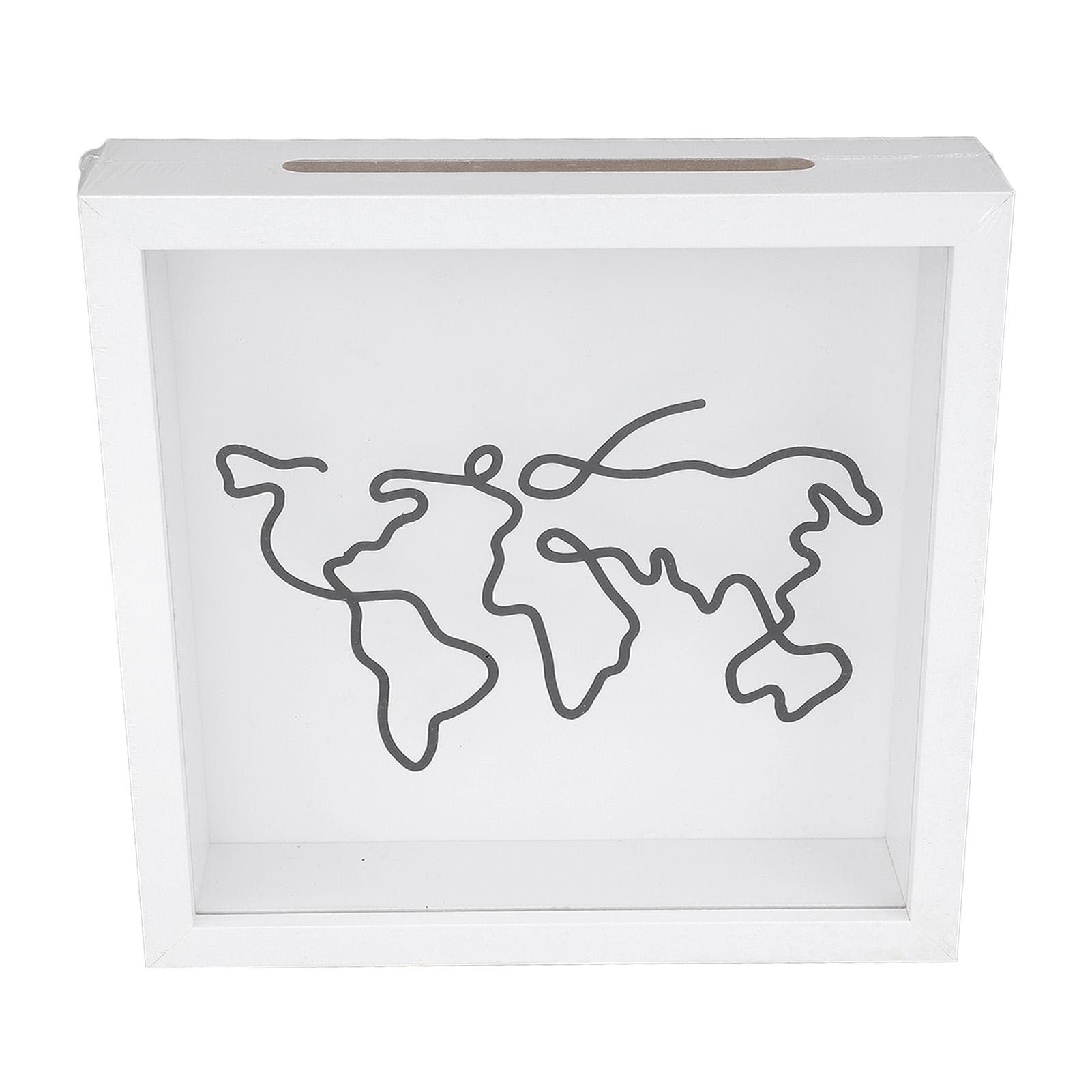 Ticket Shadow Box with Slot Photo Frame Memory Storage Box for Postcard Concert Movie Ticket White