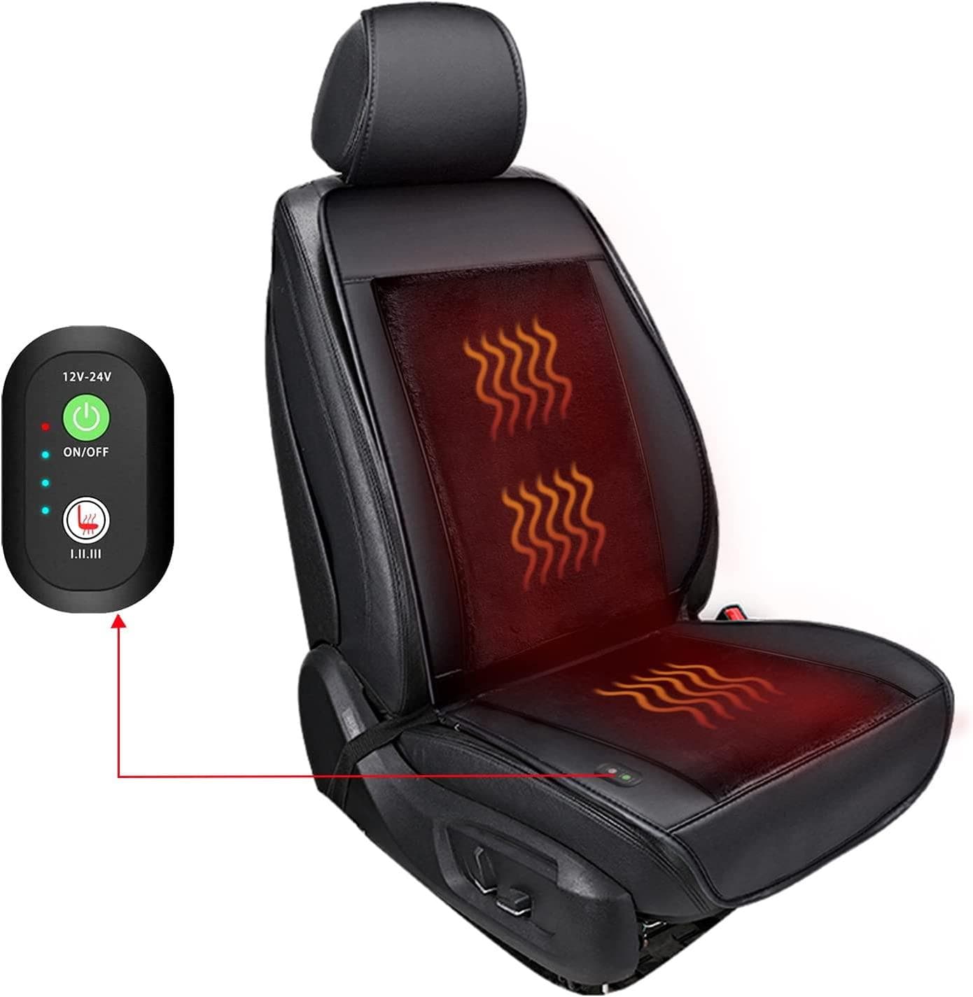 car heated seat cushion winter single-seat car electric heating cushion 12V black