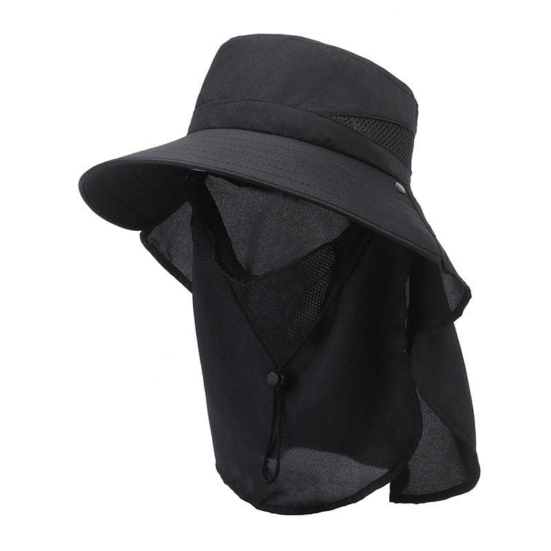 New Hat Men's Outdoor Mountaineering Sunshade Fisherman Hat Summer Big Brim Breathable Sunscreen Fishing Hat black