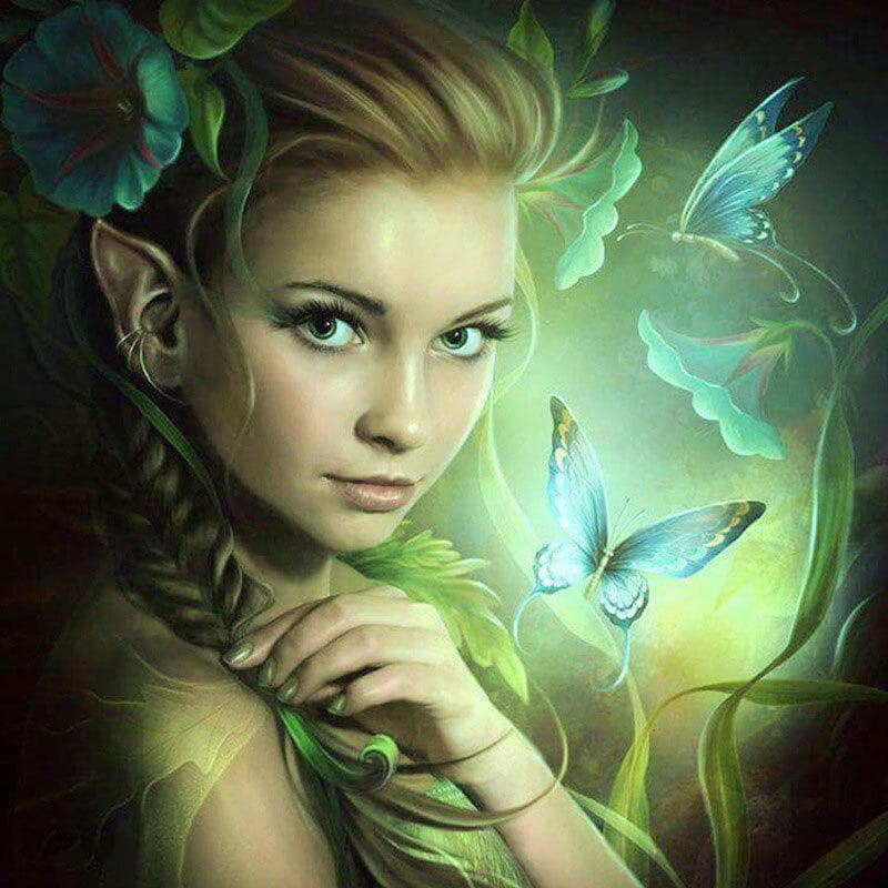 Diamond Painting Cartoon Beauty&butterfly Cross Stitch Craft Diamond Embroidery Paintings 30x30CM