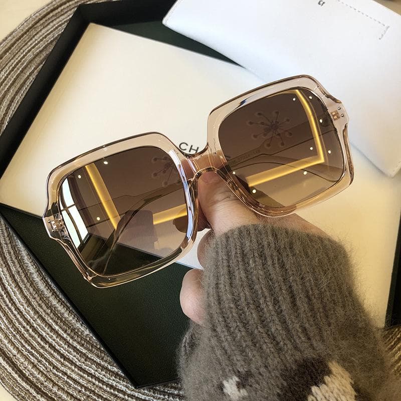 Sunglasses Women Vintage Oversize Square Big Frame Women Sun Glasses Black Fashion Gradient Female Glasses