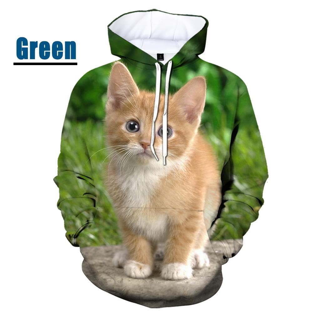 New Fashion Cat Hoodies 3D Animal Cat Printed Hoodie Casual Men Women Hooded Pullovers XXL