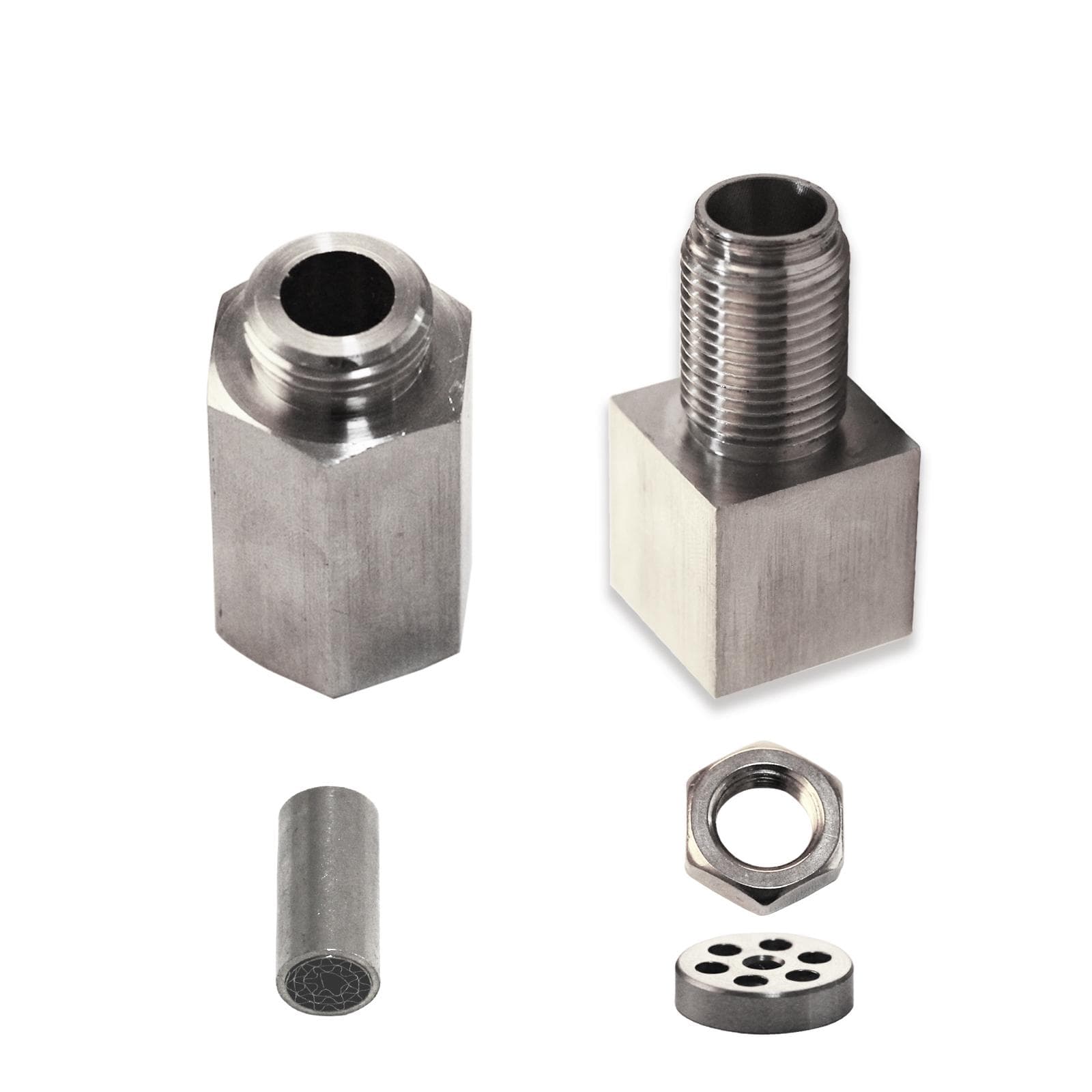 Car Universal O2 Oxygen Sensor Spacer Engine Light Adapter?Bung Catalytic Converter Fix silver
