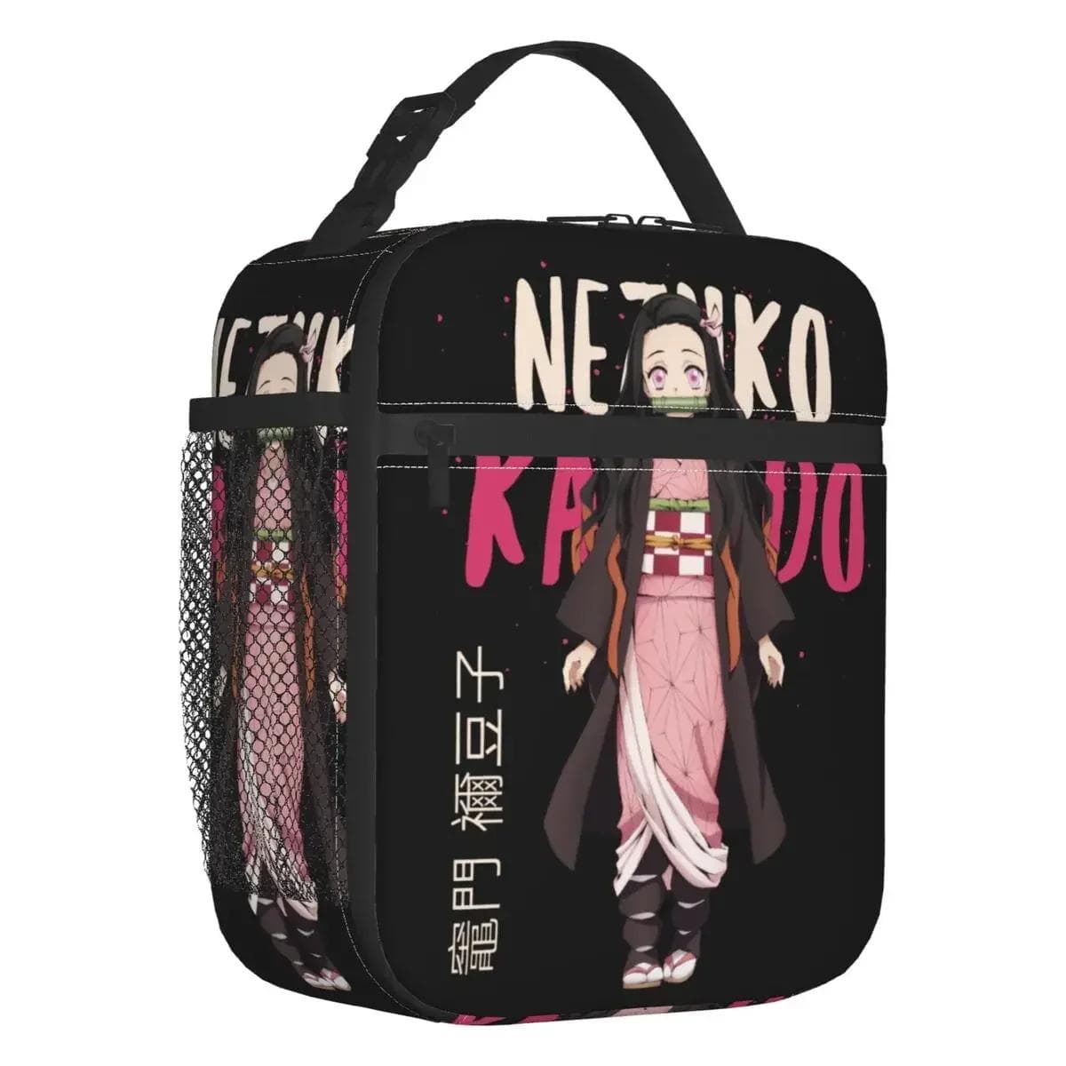 Kitsune No Yaiba Thermal Insulated Lunch Bag Women Manga Demon Slayer Resuable Lunch Tote for School Multifunction Food Box 26x21x11CM lavender