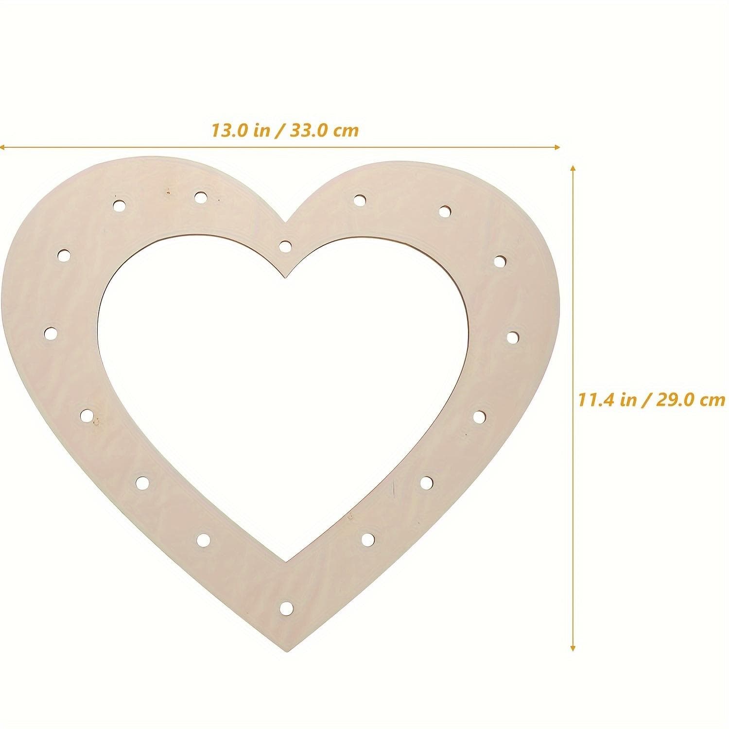 2pcs Heart-Shaped Wooden Wreath Frames for DIY Crafts - Unpainted Floral Hoops for Home Decor, Garland Making & Party Decorations 2pcs