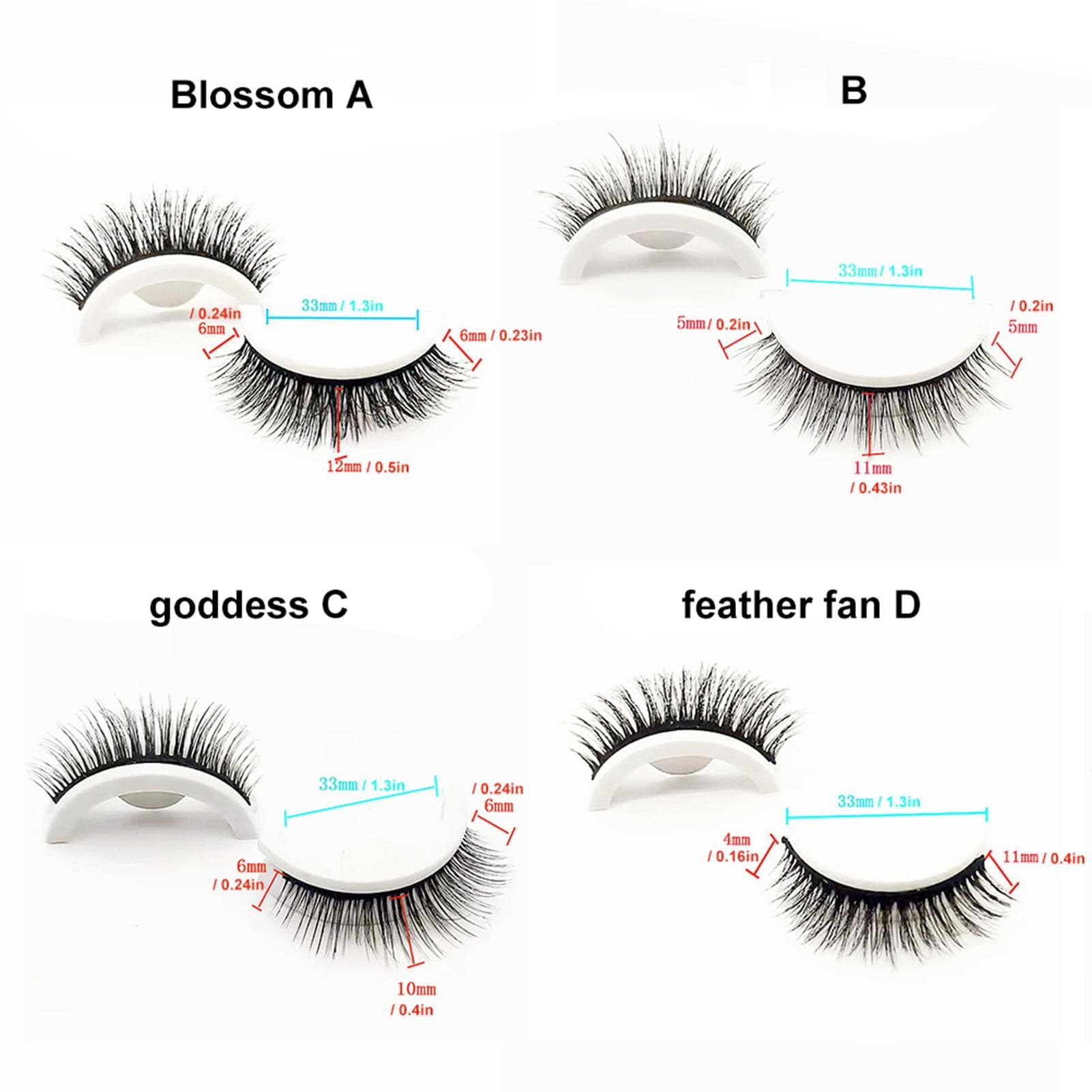 2 Pair Self Adhesive Eyelashes Without Glue Reusable Natural Fluffy False Eyelashes Long Extension