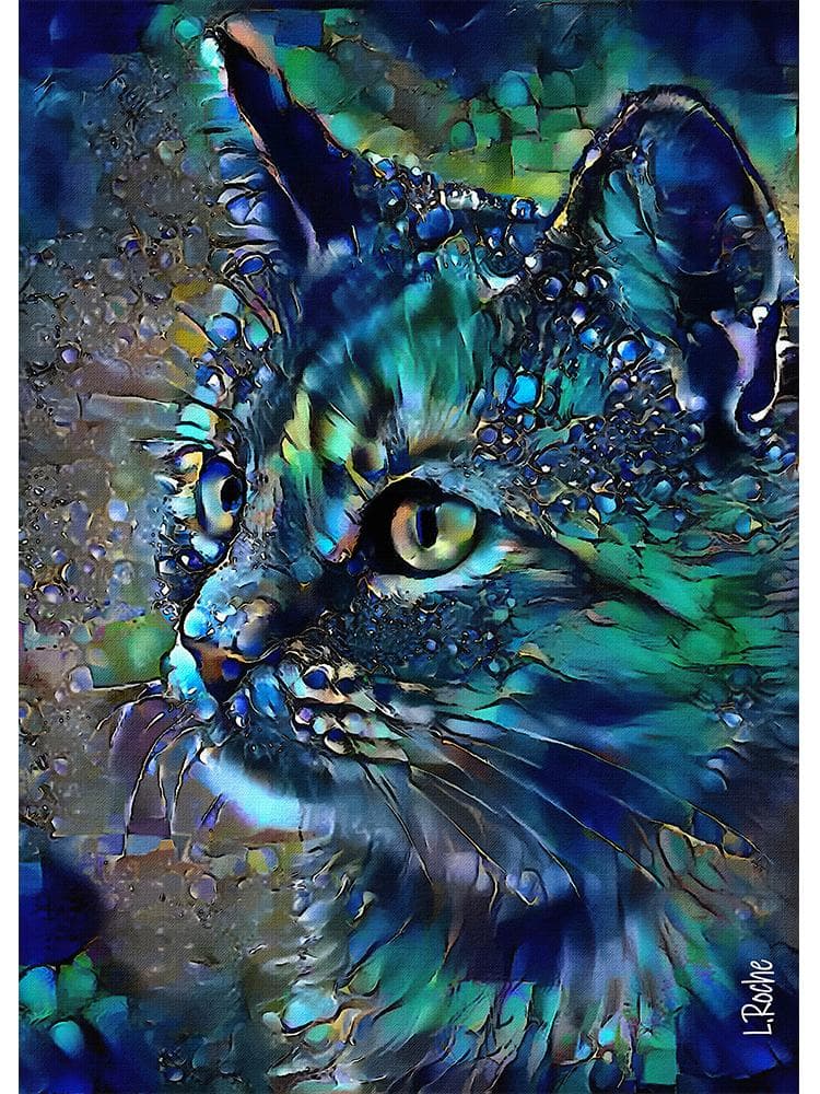 Canvas Painting Wall Art Abstract Watercolor Cat Posters Cute Pet Animal Oil Painting Print for Modern Home Living Room Decor 50x70cm No Frame