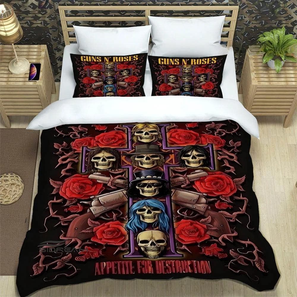 Rock Band Guns N' Roses Bedding Sets exquisite bed supplies set duvet cover bed comforter set bedding set luxury birthday gift 70x133cm 2pcs